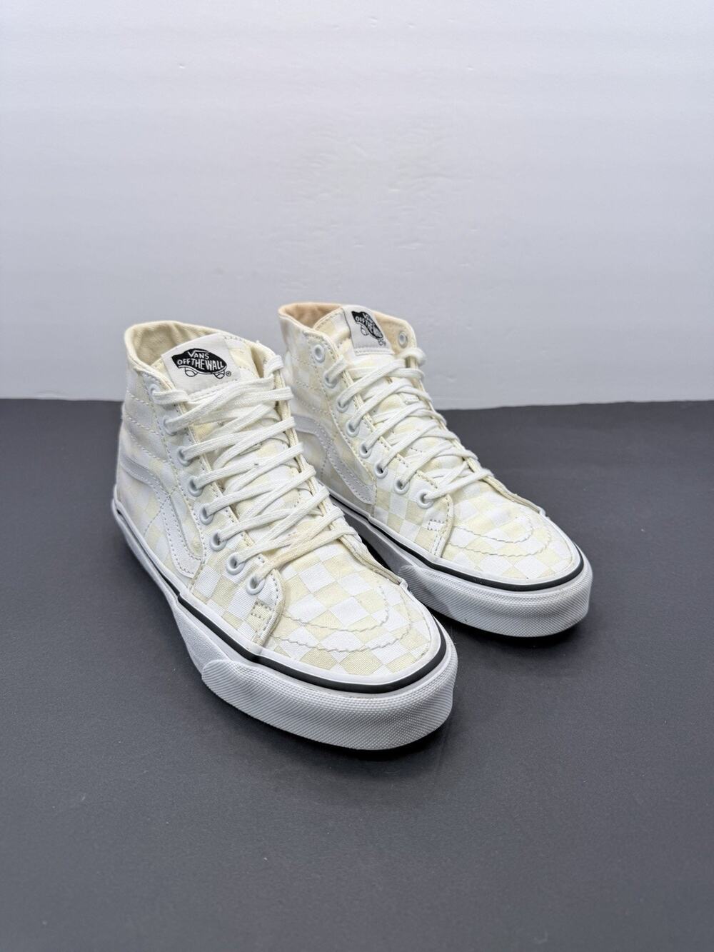 Vans Sk8 Hi Checkerboard Off White Cream Women’s Size 6.5 Mens 5 Sneakers 721356